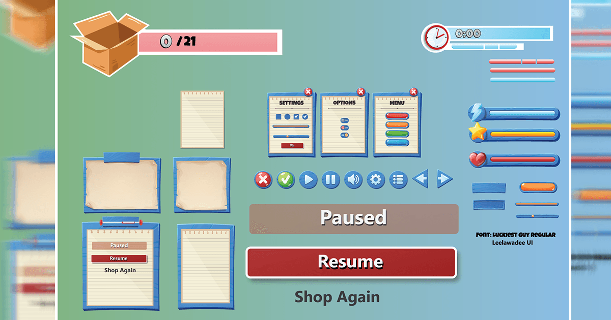 Image showing the UI elements designed for Operation Checkout Game
